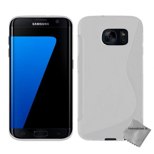 Housse Etui Coque Silicone Gel Fine Pour Samsung G935 Galaxy S7 Edge + Verre Trempe - Blanc