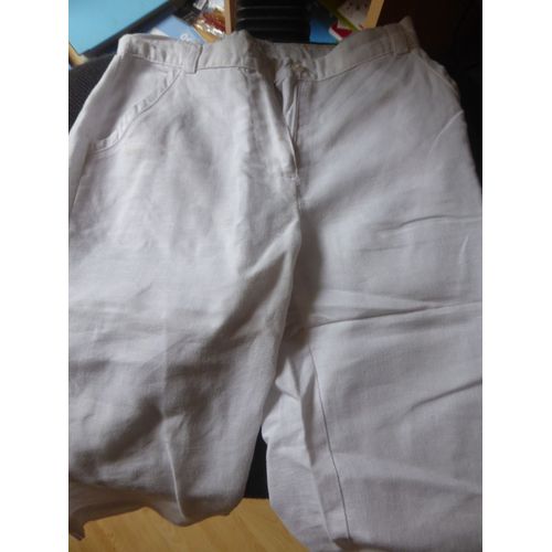 Pantalon Mila Blue . Lin 4 Ans Blanc