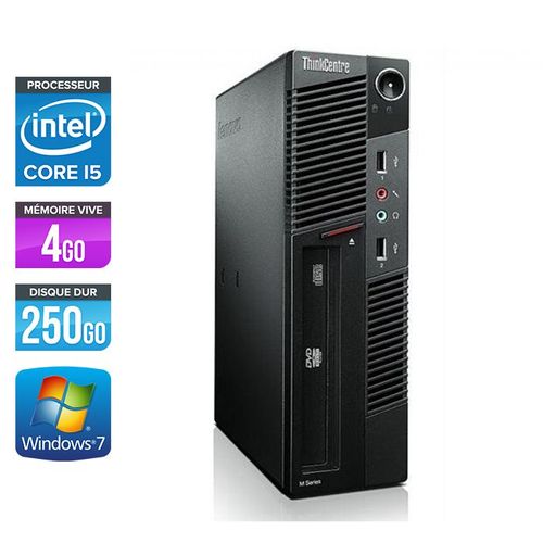 Lenovo ThinkCentre M90P SFF - Intel Core i5-650 / 3.2 GHz - RAM 4 Go - HDD 250 Go - DVDRW - GigaBit Ethernet - Windows 7 Professionnel