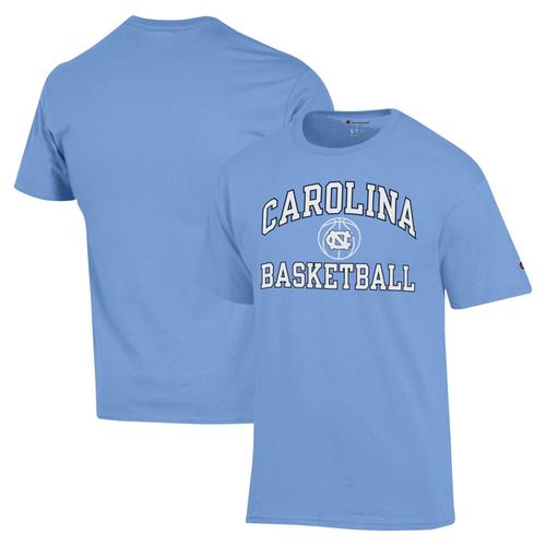 T-Shirt Champion Pour Hommes, Bleu Clair, North Carolina Tar Heels, Icône De Basket-Ball