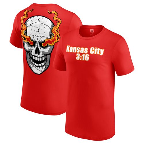 T-Shirt Rouge « Stone Cold » Steve Austin Kansas City 3:16 Pour Hommes