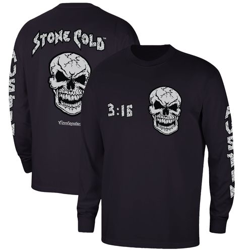 Vêtements Contenders Pour Hommes T-Shirt Noir À Manches Longues "Stone Cold" Steve Austin 3:16 Skull