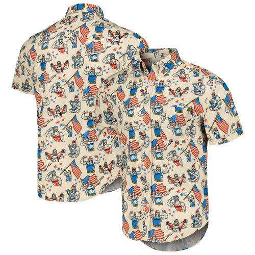 Chemise Boutonnée À Manches Courtes Rsvlts Tan Hulk Hogan Wrestlemania Series 3 Kunuflex Pour Hommes