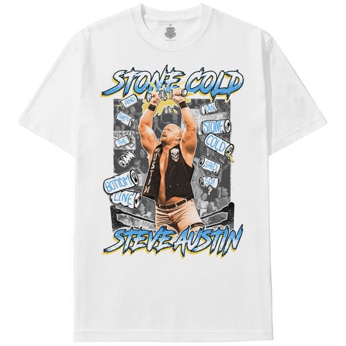 T-Shirt Superposé Blanc « Stone Cold » Steve Austin Ripple Junction Pour Hommes