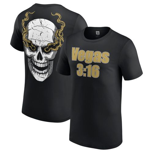 T-Shirt Noir « Stone Cold » Steve Austin Las Vegas 3:16 Pour Hommes