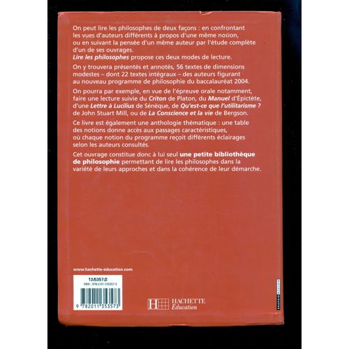 Lire Les Philosophes - Terminale Toute Section  - Gérard Chomienne ¿ Hachette 2008 