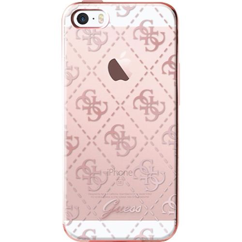 Coque Semi-Rigide Guess Transparente Et Rose Doré Pour Iphone 5s/Se