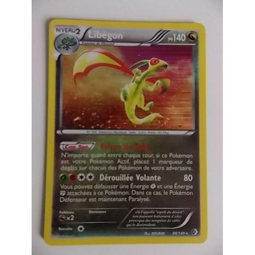 Carte Pokemon Libégon Holo Rare N°99/149 De La Série Noir Et Blanc - Frontières Franchies