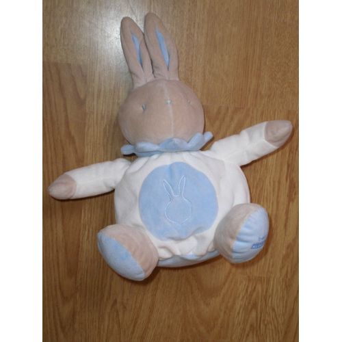 Doudou Peluche Klorane Lapin Rabbit Bunny Liève Hase Blanc Bleu Marron Beige  Laboratoires Bébé Boule 25 Cm Avec Oreilles Klorane Pharmacie