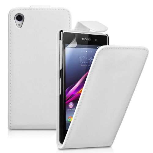 Housse Coque Etui Clapet Rabat Sony Xperia T3 - Blanc