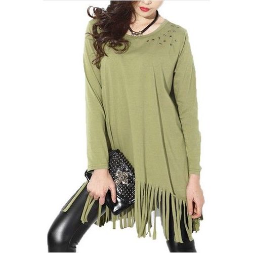 T-Shirt Vert À Franges T 38/40/M
