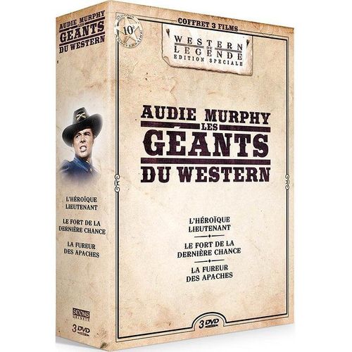 Audie Murphy N° 2 : Les Géants Du Western - Coffret 3 Films : L'héroïque Lieutenant + Le Fort De La Dernière Chance + La Fureur Des Apaches - Pack