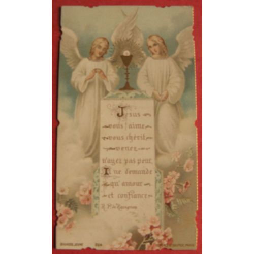 Image Pieuse Ancienne 1898 Lannion Souv Com "Jésus Je Vous Aime" Anges