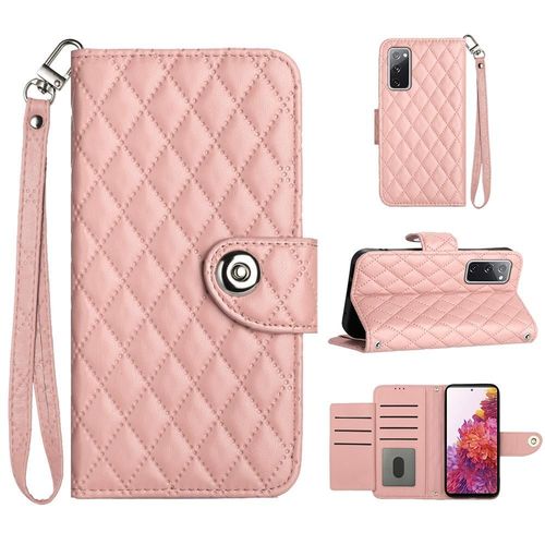 Étui Pour Samsung Galaxy S20 Fe 4g/5g Titulaire De La Carte Portefeuille Couverture Bande De Poignet Protection Élégante Antichoc - Orange