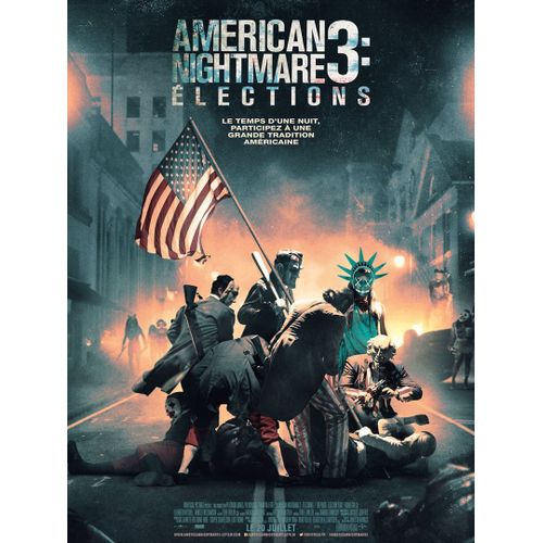 American Nightmare 3, Elections - Affiche Originale De Cinéma - Format 40x60 Cm - Un Film De James Demonaco Avec Elizabeth Mitchell, Frank Grillo, Mykelti Williamson, Edwin Hodge, Trois - Année 2016