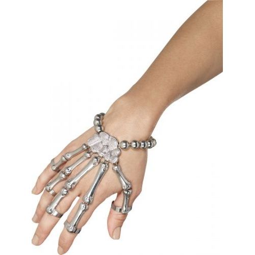 Bracelet Et Bagues Squelette Adulte Halloween,