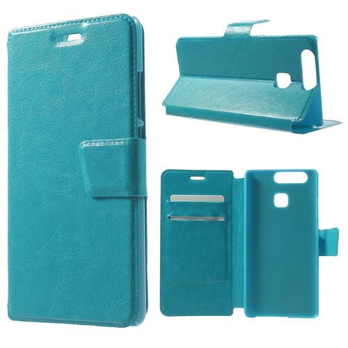 Etui Type Portefeuille Bleu Complet Pour Huawei P9 Rabat Latéral Articulé Foncti
