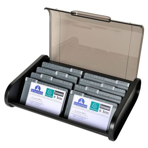Exacompta Fichier Cartes Visite Ecoblack Noir/Gris Souris