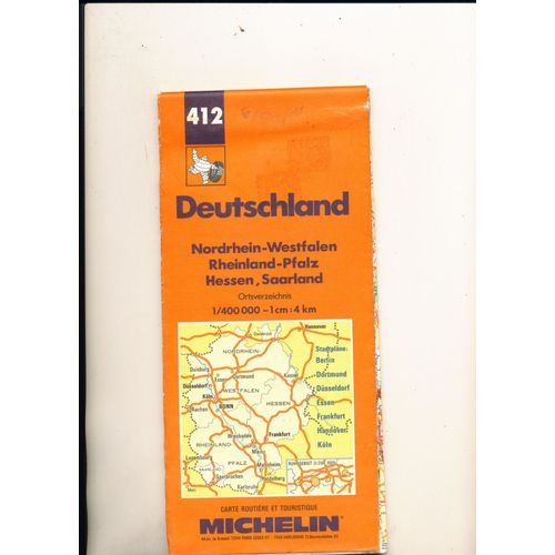 Deutschland Nordrhein- Westfalen , Rheinland-Pfalz, Hessen, Saarland 1/400000 - Carte Pliée.