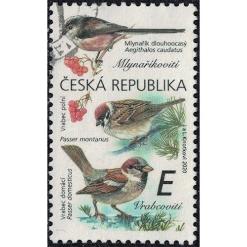 République Tchèque 2020 Oblitéré Used Oiseaux Aegithalidae Et Passeridae Y&t Cz 955 Su