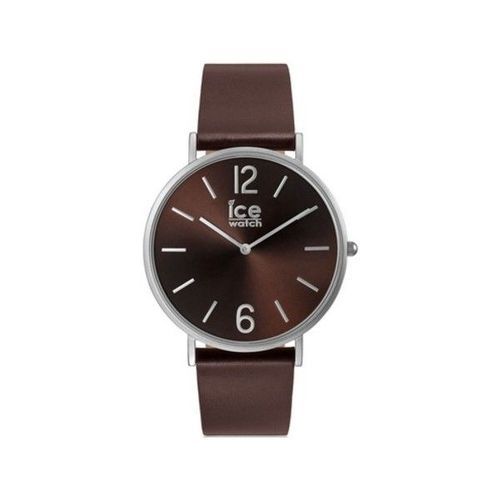 Montre Ice Watch City Tanner Medium Cuir Marron Et Argent Ct.Bn.41.L.16