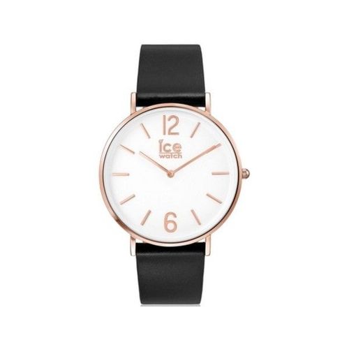 Montre Ice Watch City Tanner Medium Cuir Noir Et Or Rose Ct.Brg.41.L.16