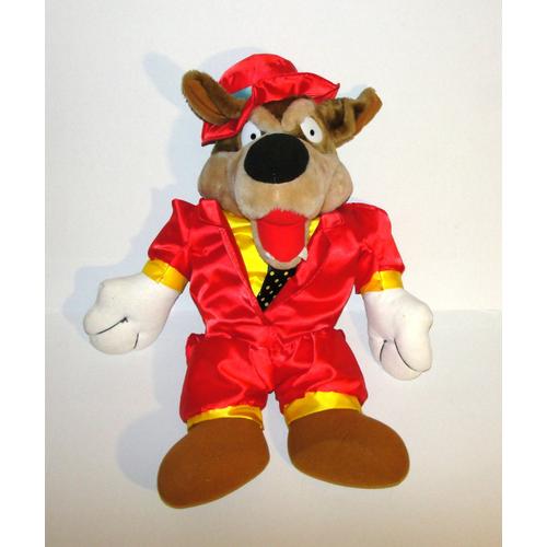 Loup Genre Tex Avery Habillé D Un  Costume En Satin Rouge  Grande Peluche Play By Play  66cm