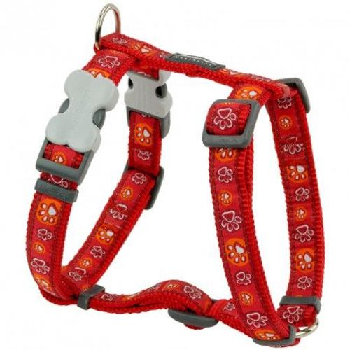 Red Dingo - Harnais Design Pour Chien - Empreintes Rouges - Xl