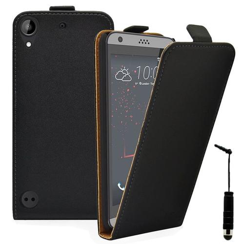 Etui Rabattable Verticale Pour Htc Desire 530/ Desire 630 En Cuir Pu - Noir + Mini Stylet