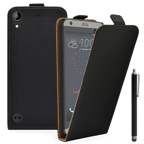 Etui Rabattable Verticale Pour Htc Desire 530/ Desire 630 En Cuir Pu - Noir + Stylet