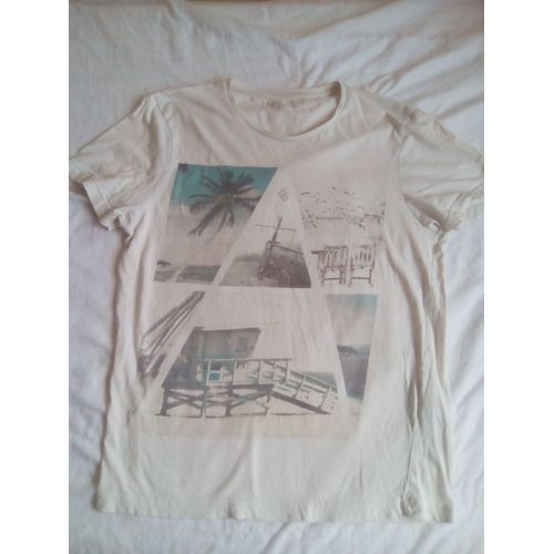 T-Shirt  "Plage " Celio Coton Taille M 