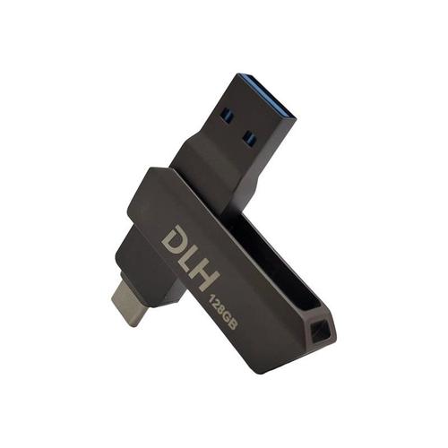 DLH - Clé USB - 128 Go - USB 3.2 Gen 1 / USB-C - gris