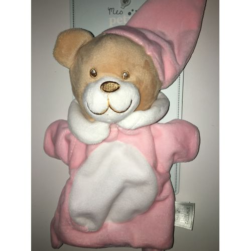 Doudou Ours Oursonne Rose Et Blanc Marionnette Cmp Mes Petits Cailloux