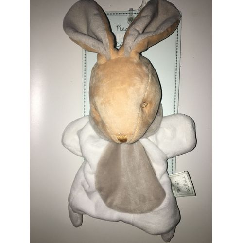 Doudou Lapin Marionnette Cmp Mes Petits Cailloux Blanc Et Gris