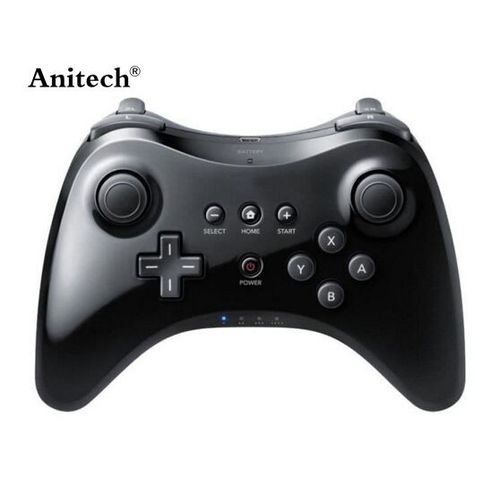 Contrôleur De Manette Sans Fil Noir - Dual Joysticks Analogiques Pour Nintendo Wii U Pro
