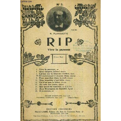 Rip - Opera Comique En 3 Actes  - N°3 Vive La Paresse