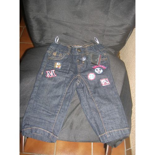 Jean Mickey Mouse Coton 12 Mois Bleu