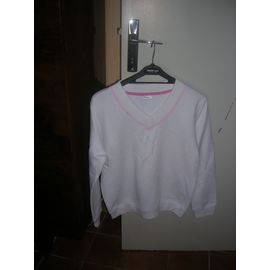 Pull Damart Coton 38/40 Blanc