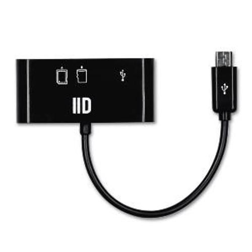 D2 DIFFUSION Lecteur de cartes SD/microSD pour GSM ou Tablette (port micro USB)