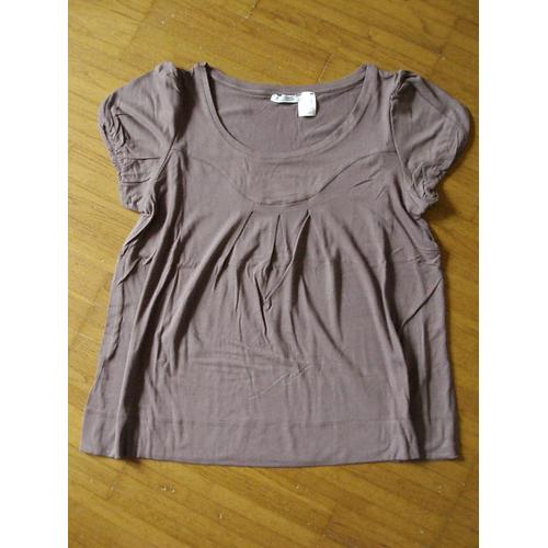T-Shirt Soft Grey Viscose 38 Marron 