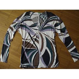 T-Shirt Benetton Viscose Xs Multicolore 