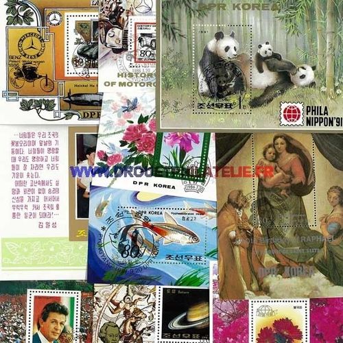 Coree Du Nord 25 Blocs Feuillets Differents Obliteres