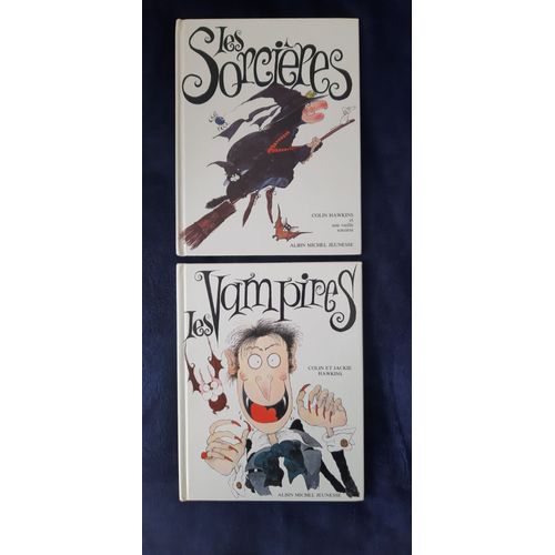 Dessin Original Autographe De Colin Hawkins, Albin Michel Jeunesse, 2 Albums: Les Vampires, Les Sorcières (Witches), 1981. Avec Envoi Aoigné (Dédicace Et Signature) De L'artiste Et Illustrateur Anglais