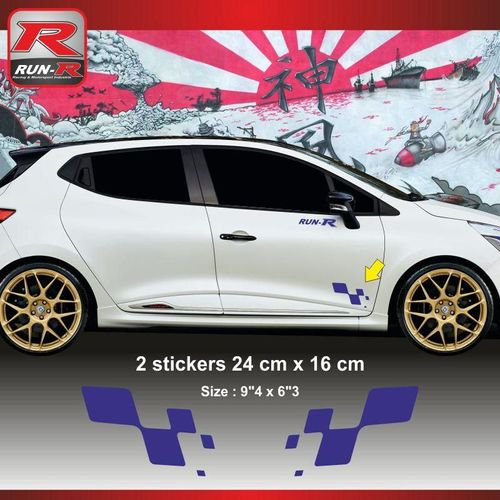 Sticker Renault Sport Damier Pour Clio Megane Twingo - Aufkleber Adesivi - Marine