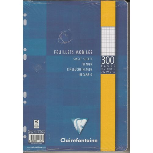  Feuillets Mobile 300 Pages 90g 21x29.7 Petit Carreaux 