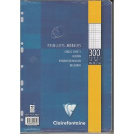  Feuillets Mobile 300 Pages 90g 21x29.7 Petit Carreaux 