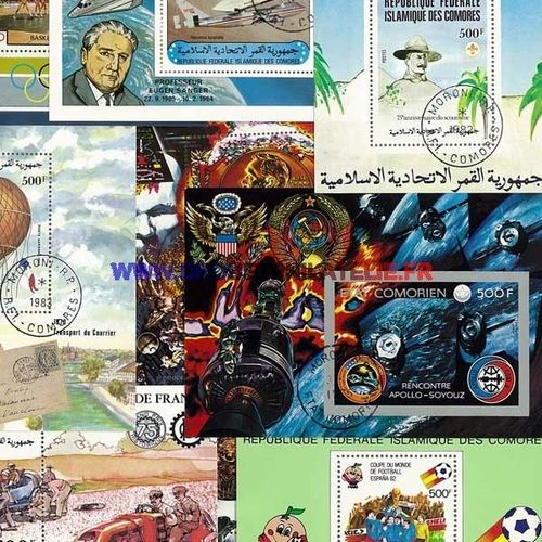 Comores 10 Blocs Feuillets Differents Obliteres