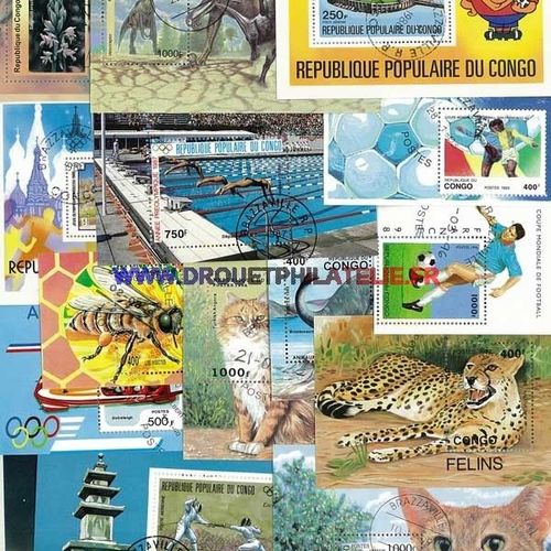Congo 25 Blocs Feuillets Differents Obliteres