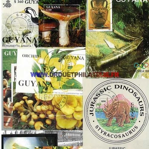 Guyana 25 Blocs Feuillets Differents Obliteres