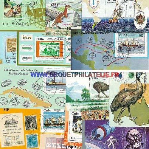 Cuba 25 Blocs Feuillets Differents Obliteres